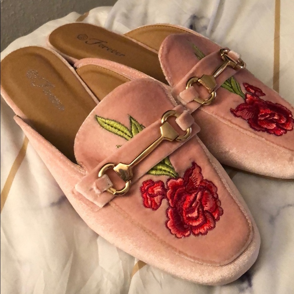Velvet slip on loafers